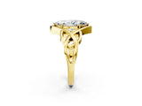Yellow gold Marquise Cut Solitaire Intertwined Band Prong Setting Ring_18