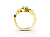 Yellow gold Marquise Cut Solitaire Intertwined Band Prong Setting Ring_19