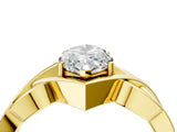 Yellow gold Marquise Cut Solitaire Intertwined Band Prong Setting Ring_20