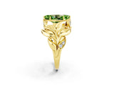 Yellow gold Marquise Cut Solitaire Leaf-Inspired Engagement Ring with Prong Setting_2