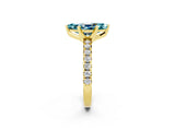 Yellow gold Marquise Cut Solitaire Pave Diamond Engagement Ring with Four-Prong Setting_2