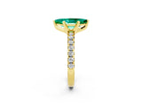 Yellow gold Marquise Cut Solitaire Pave Diamond Engagement Ring with Four-Prong Setting_2
