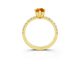 Yellow gold Marquise Cut Solitaire Pave Diamond Engagement Ring with Four-Prong Setting_3