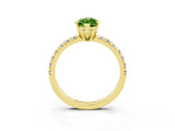 Yellow gold Marquise Cut Solitaire Pave Diamond Engagement Ring with Four-Prong Setting_3