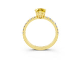Yellow gold Marquise Cut Solitaire Pave Diamond Engagement Ring with Four-Prong Setting_3