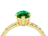 Yellow gold Marquise Cut Solitaire Pave Diamond Engagement Ring with Four-Prong Setting_4