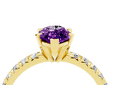 Yellow gold Marquise Cut Solitaire Pave Diamond Engagement Ring with Four-Prong Setting_4
