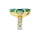 Yellow gold Marquise Cut Solitaire Pave Diamond Engagement Ring with Four-Prong Setting_5