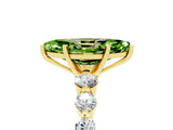 Yellow gold Marquise Cut Solitaire Peridot Ring with Pave Band and Four-Prong Setting_5