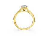 Yellow gold Marquise Cut Solitaire Ring with Cathedral Band and Four-Prong Setting_90