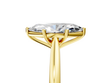 Yellow gold Marquise Cut Solitaire Ring with Cathedral Band and Four-Prong Setting_92