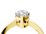 Yellow gold Marquise Cut Solitaire Ring with Four-Prong Setting and Classic Band_65