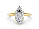 Yellow gold Marquise Cut Solitaire Ring with Four-Prong Setting on a Classic Band_70