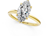 Yellow gold Marquise Cut Solitaire Ring with Thin Band and Four-Prong Setting_37