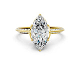 Yellow gold Marquise Cut Solitaire Split Shank Pave Diamond Engagement Ring with Four-Prong Setting_13