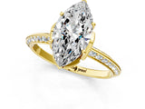 Yellow gold Marquise Cut Solitaire Split Shank Pave Diamond Engagement Ring with Four-Prong Setting_14