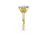 Yellow gold Marquise Cut Solitaire Split Shank Pave Diamond Engagement Ring with Four-Prong Setting_15