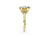 Yellow gold Marquise Cut Solitaire Split Shank Pave Diamond Engagement Ring with Four-Prong Setting_39