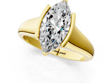 Yellow gold Marquise Cut Solitaire Tension Set Diamond Ring with Split Shank Band_16