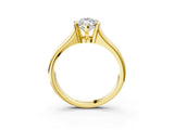 Yellow gold Marquise Cut Solitaire Tension Set Diamond Ring with Split Shank Band_18