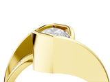Yellow gold Marquise Cut Solitaire Tension-Set Diamond Split Shank Ring_24