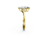 Yellow gold Marquise Cut Solitaire Twist Band Ring with Four-Prong Setting_35