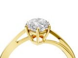 Yellow gold Marquise Cut Solitaire Twist Band Ring with Four-Prong Setting_37