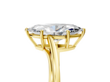 Yellow gold Marquise Cut Solitaire Twist Band Ring with Four-Prong Setting_38