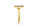 Yellow gold Marquise Cut Solitaire Twisted Band 4-Prong Ring_17