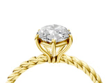 Yellow gold Marquise Cut Solitaire Twisted Band 4-Prong Ring_19
