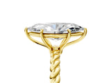 Yellow gold Marquise Cut Solitaire Twisted Band 4-Prong Ring_20