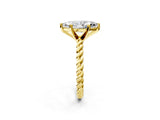Yellow gold Marquise Cut Solitaire Twisted Band with Four-Prong Setting_121