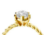 Yellow gold Marquise Cut Solitaire Twisted Band with Four-Prong Setting_123