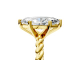 Yellow gold Marquise Cut Solitaire Twisted Band with Four-Prong Setting_124