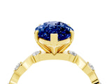 Yellow gold Marquise Cut Solitaire Twisted Band with Prong Setting_4