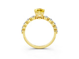 Yellow gold Marquise Cut Solitaire Yellow Sapphire Ring with Pave Band and Four-Prong Setting_27