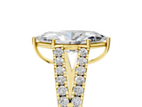 Yellow gold Marquise Cut Split Shank Pave Diamond Engagement Ring with Four-Prong Setting_49