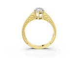 Yellow gold Marquise Cut Split Shank Pave Diamond Ring with Four-Prong Setting_55
