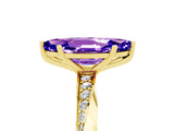 Yellow gold Marquise Cut Tanzanite Engagement Ring with Side Stone Accents and Four-Prong Setting_65