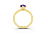 Yellow gold Marquise Cut Tanzanite Milgrain Pavé Engagement Ring with Four-Prong Setting_3
