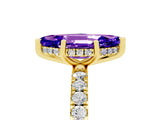 Yellow gold Marquise Cut Tanzanite Pave Band Solitaire Ring with Four-Prong Setting_17