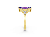 Yellow gold Marquise Cut Tanzanite Ring with Side Stones and Four-Prong Setting_38