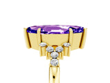 Yellow gold Marquise Cut Tanzanite Ring with Side Stones and Four-Prong Setting_41
