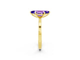 Yellow gold Marquise Cut Tanzanite Solitaire Engagement Ring with Classic Band and Four-Prong Setting_26