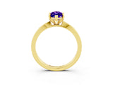 Yellow gold Marquise Cut Tanzanite Solitaire Engagement Ring with Classic Band and Four-Prong Setting_27