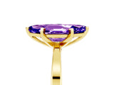 Yellow gold Marquise Cut Tanzanite Solitaire Engagement Ring with Classic Band and Four-Prong Setting_29