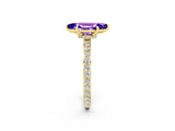 Yellow gold Marquise Cut Tanzanite Solitaire Engagement Ring with Pavé Band and Four-Prong Setting_2