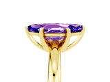 Yellow gold Marquise Cut Tanzanite Solitaire Engagement Ring with Round Band and Four-Prong Setting_5