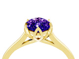 Yellow gold Marquise Cut Tanzanite Solitaire Ring with Flower Prong Setting and Classic Band_16
