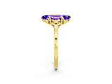 Yellow gold Marquise Cut Tanzanite Solitaire Ring with Flower Prong Setting and Classic Band_38